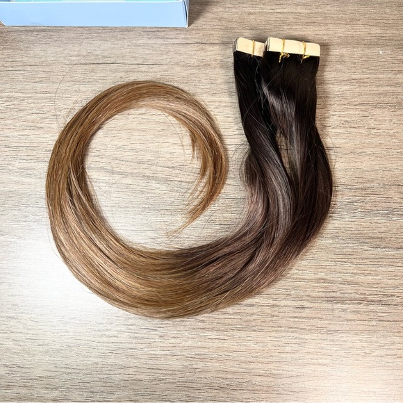 Doores Dark Brown Chocolate Brown Remy Human Hair 20” Tape In Extensions - Picture 4 of 13
